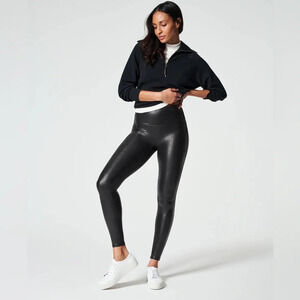 SPANX faux-leather  leggings, Size XS